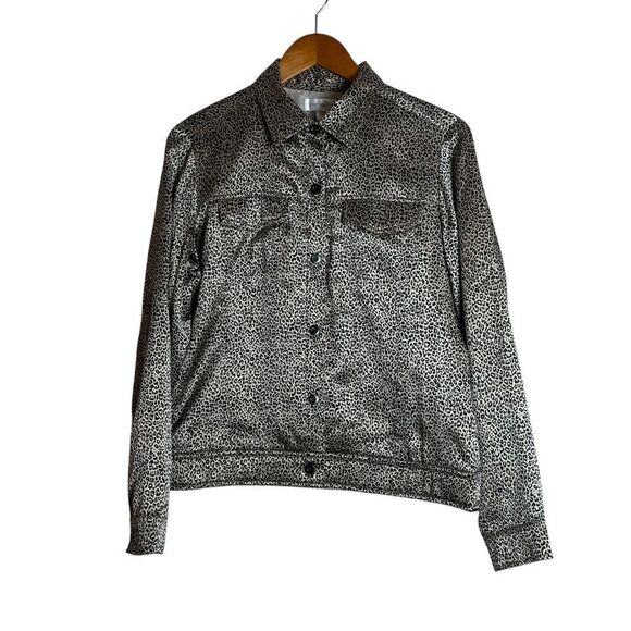 Worthington 100% silk cheeta print coat. Size medium - Picture 1 of 8